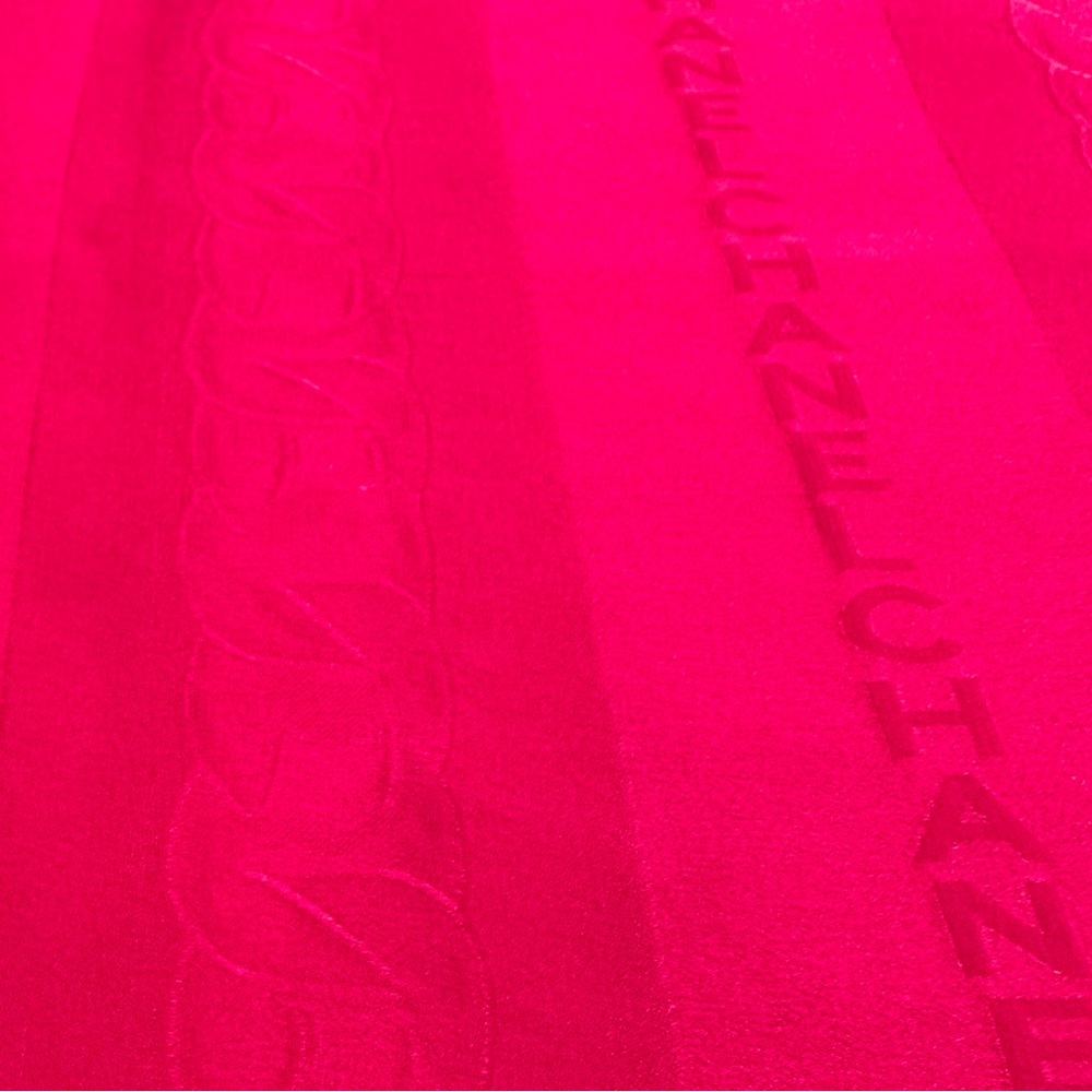 CHANEL Fuchsia Silk Scarf - 32.5” x 33.5” - Picture 7 of 13